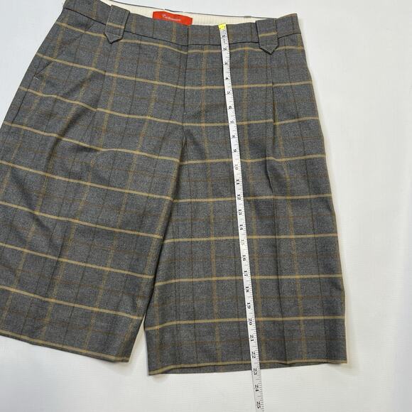 Anthropologie Cartonnier Shorts 6 Gray Flannel Plaid Bermuda Golf Urban - Picture 2 of 11